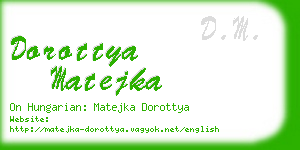 dorottya matejka business card